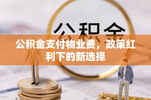 渝中公积金支付物业费，政策红利下的新选择