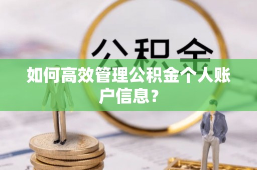 渝中如何高效管理公积金个人账户信息？