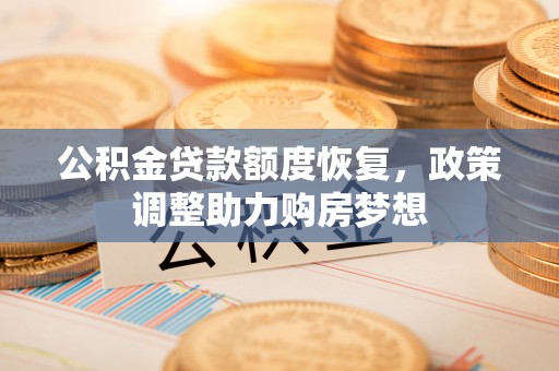 渝中公积金贷款额度恢复，政策调整助力购房梦想