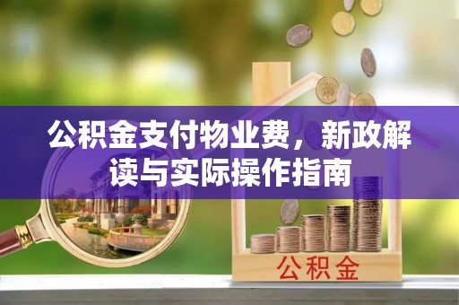 渝中公积金支付物业费，新政解读与实际操作指南