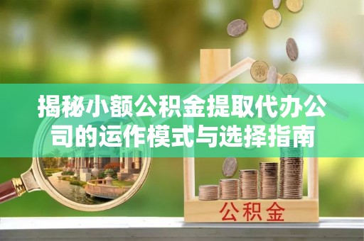 渝中揭秘小额公积金提取代办公司的运作模式与选择指南
